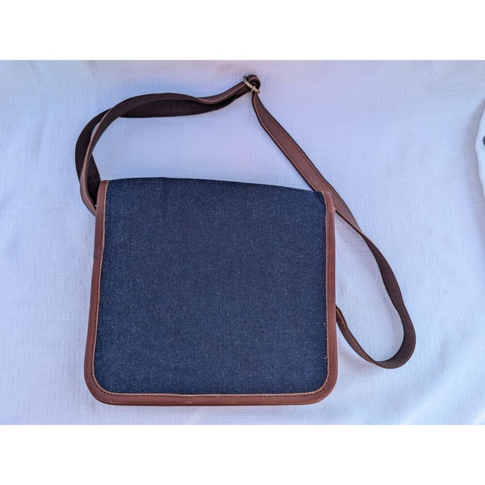 Erangle Mens Denim And Leather Messenger Bag‎ Satchel Crossbody Travel